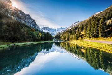 Sonnenaufgang am Gänglesee im Steg